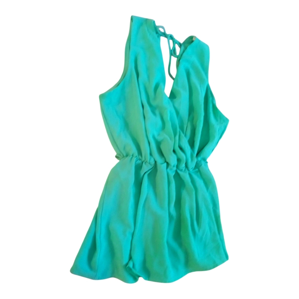 Papaya Sleeveless Turquoise Green Blouse